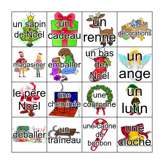 Bingo de Noël Bingo Card