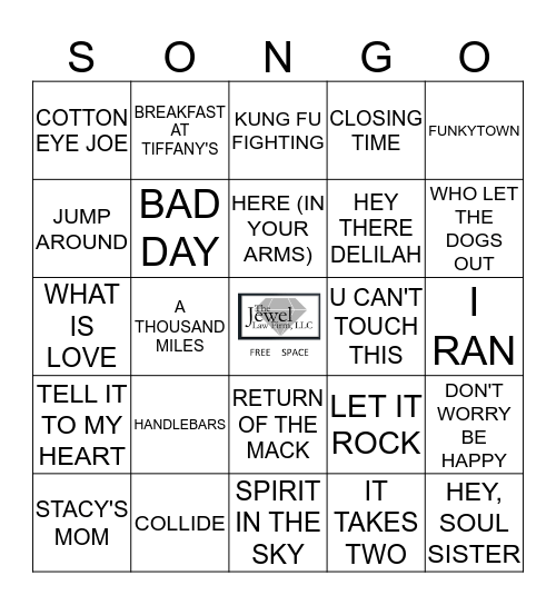 ONE HIT WONDERS Bingo Card