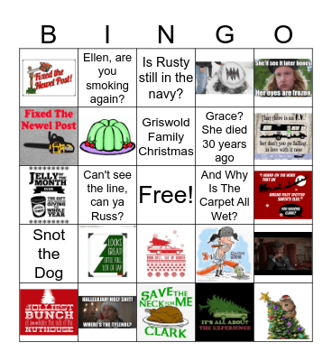 Christmas Vacation BiNGO Card