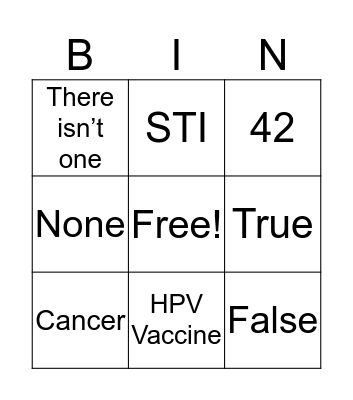 Bingo game Bingo Card