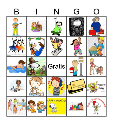 Los Verbos Bingo Card