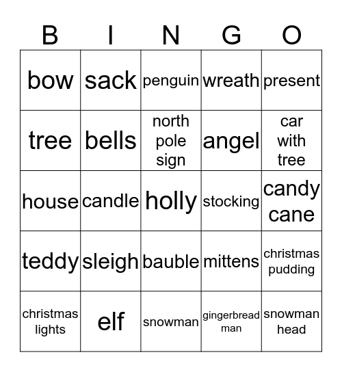 Christmas Bingo Card