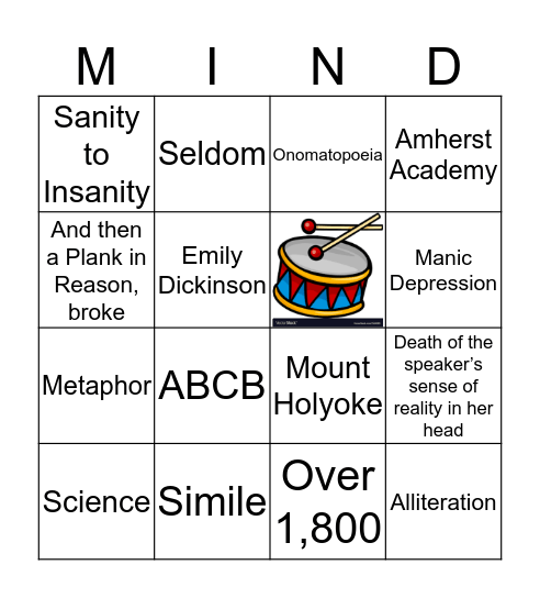 "I Felt a Funeral, in my Brain" Bingo Card