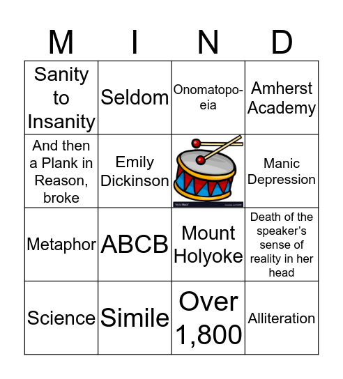 "I Felt a Funeral, in my Brain" Bingo Card