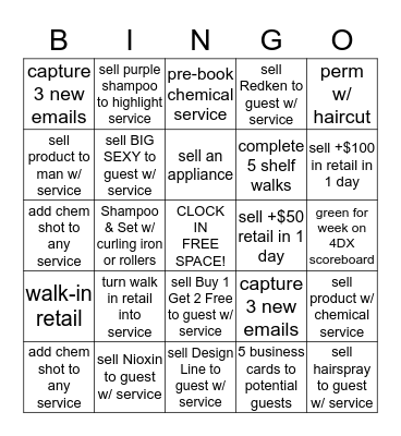 SALON BINGO Card