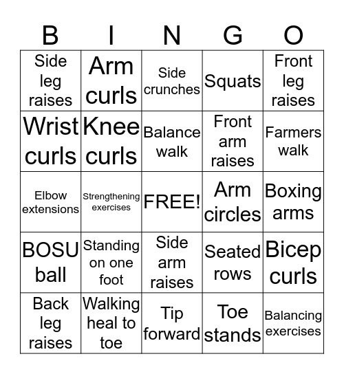 Anytime Fitness Bingo :) Bingo Card