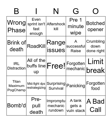 Eden 4 Savage Bingo Card