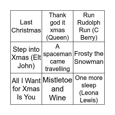 Xmas Bingo Card