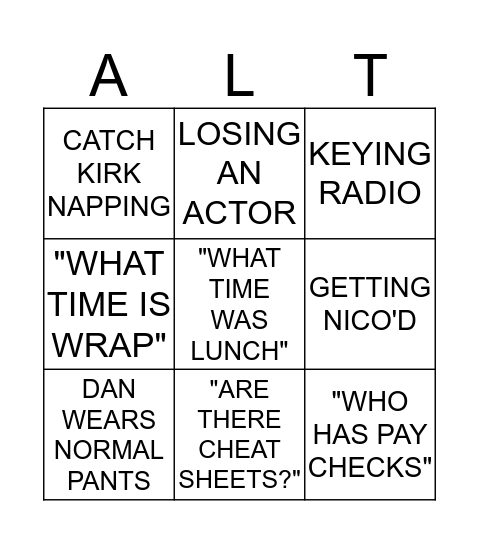 AD BINGO Card