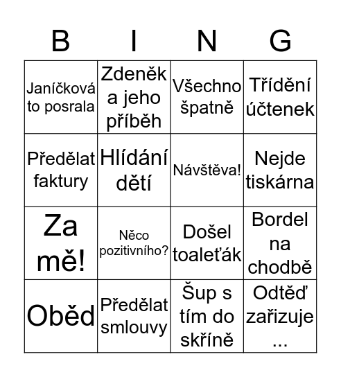 Bingo! Bingo Card