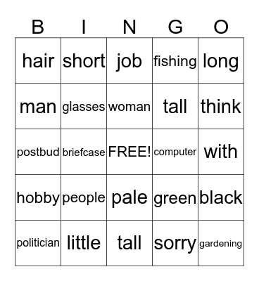 Unit 4 Bingo Card