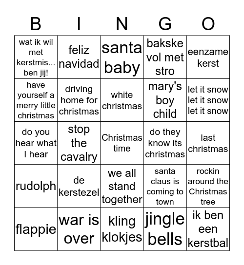 De grote foute Kerstbingo Card