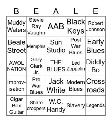 BEALE STREET BINGO Card