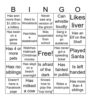 Find Someone Who... Bingo Card