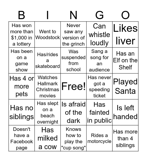 Find Someone Who... Bingo Card