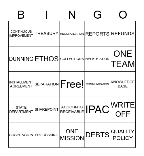 ARB PDT - Bingo - December 2019 Bingo Card