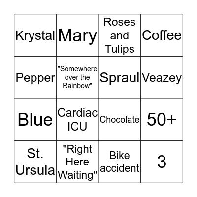 Mom Bingo Card