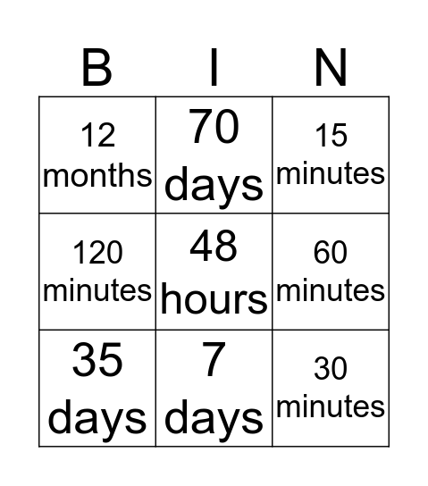 Super Bingo Time Bingo Card