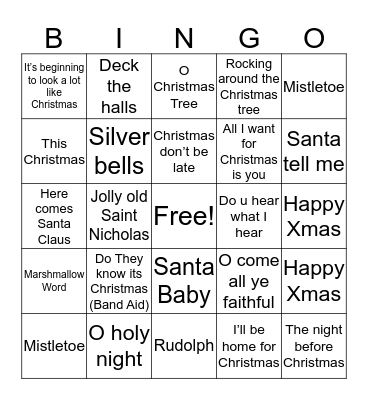 Moreland Christmas Bingo Card