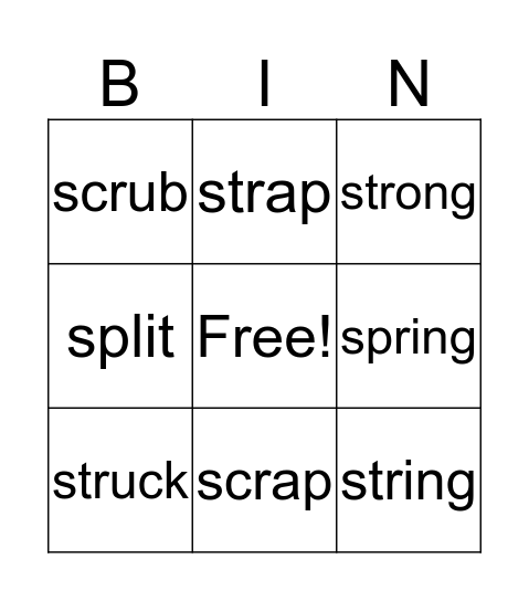 1st grade Bingo 12/12 Bingo Card