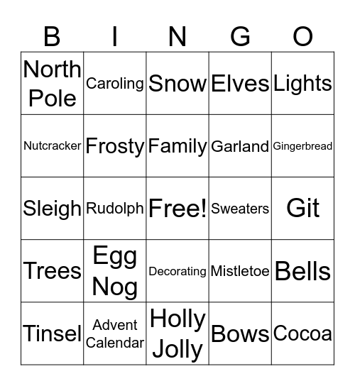 Christmas Bingo Card