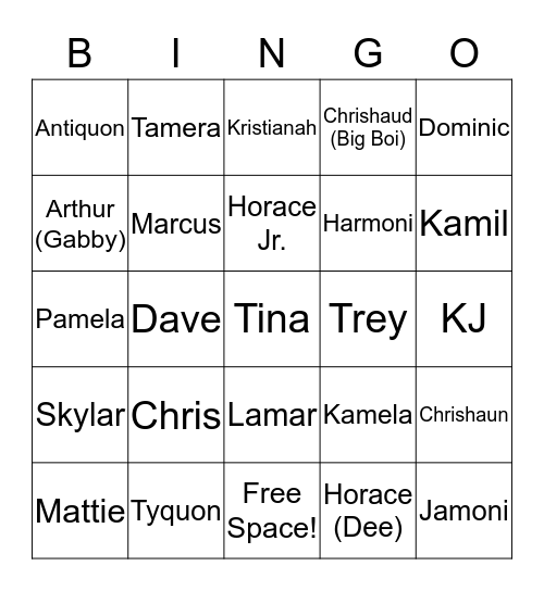 Family Bingoooo! Bingo Card