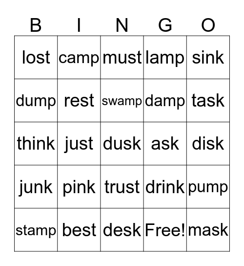 Final Blends Bingo Card