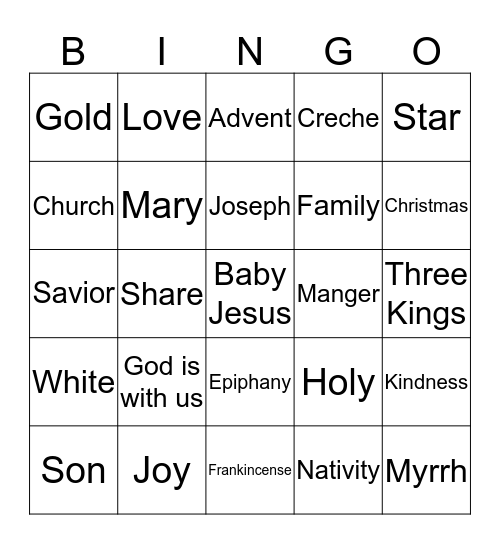 Christmas Bingo Card