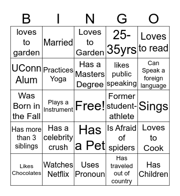 Network Bingo Card