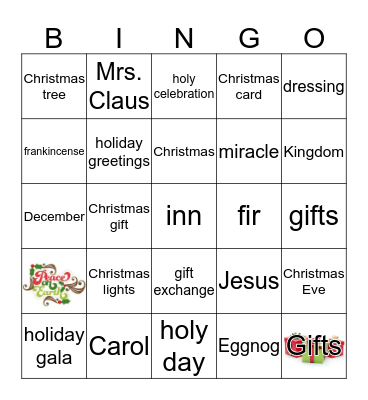 Holiday Bingo Card