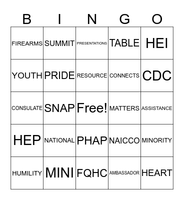 Health Equity Highlight BINGO Card