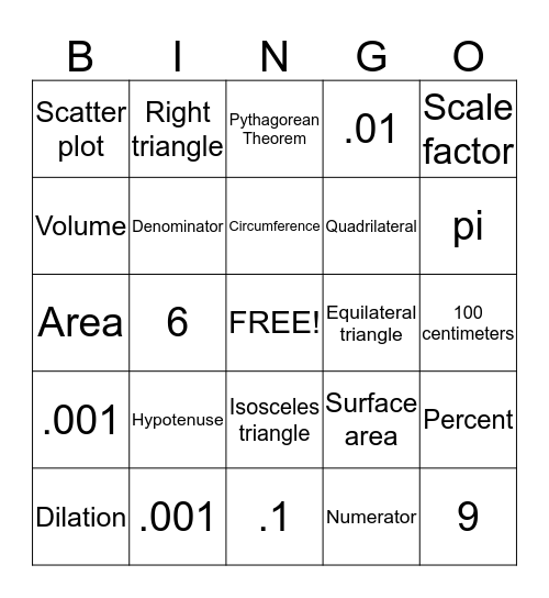 STAAR Review Bingo Card