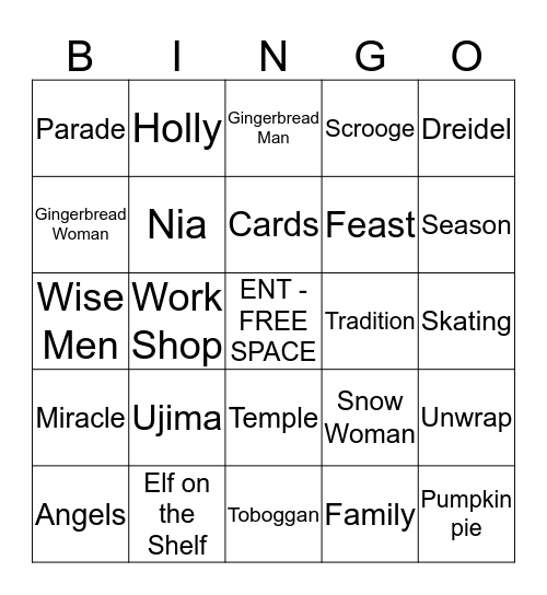 HOLIDAY BINGO Card