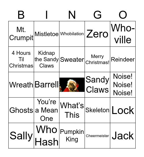 Grinchmas Bingo Card