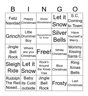 Byrd Office Christmas Music Bingo Card