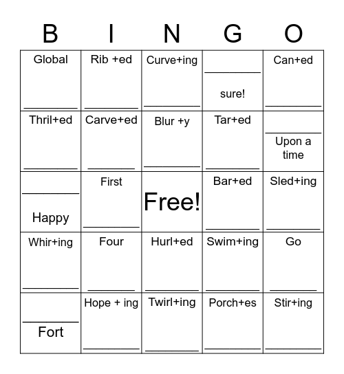 Unit 9 Bingo Card