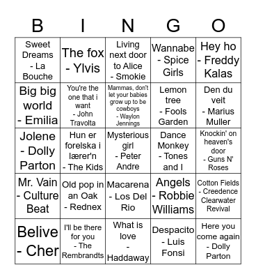 JULEBORD 2019 Bingo Card
