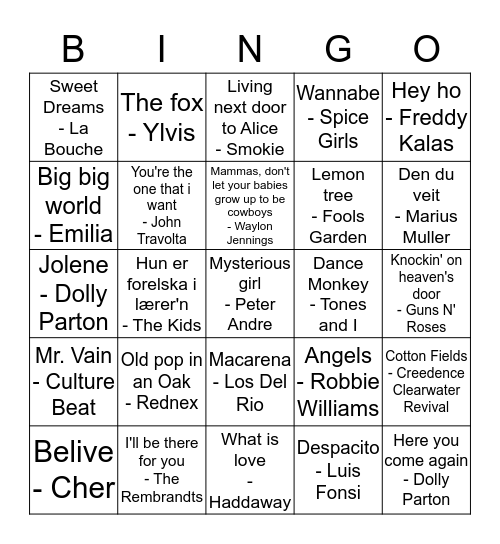 JULEBORD 2019 Bingo Card