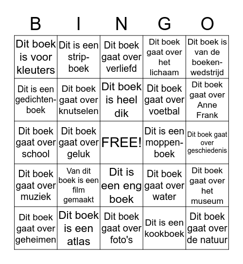Boeken-bingo Card