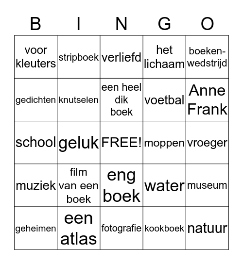 Boeken-bingo Card
