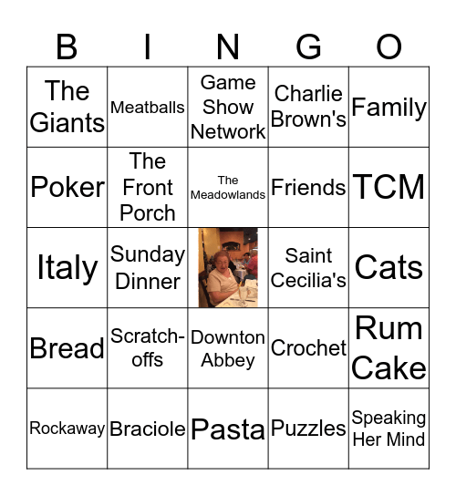 Mary's Favorite Things Bingo Card