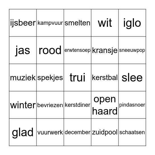 Welpen kerstbingo Card