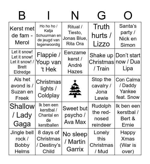 Kerstbingo Card