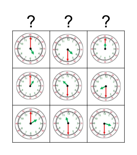 What's the time? Bingo Card