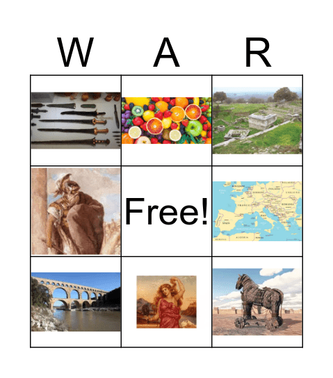 WAR Bingo Card