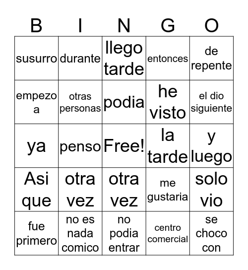 Chico Antipatico Bingo Card