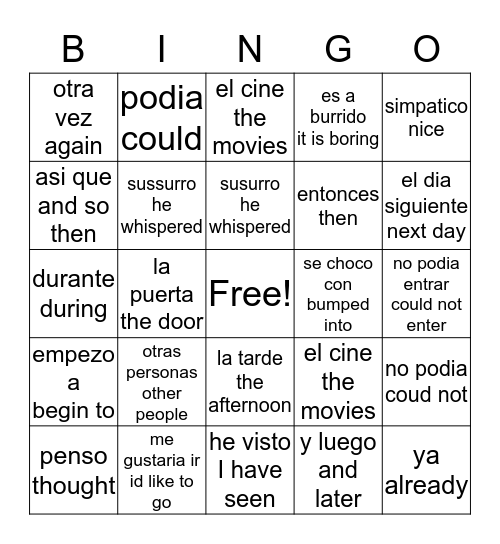 chico antipatico Bingo Card