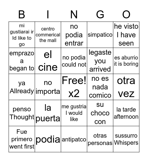 Chico Antipatico Bingo Card