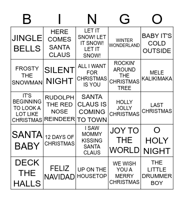 CHRISTMAS Bingo Card