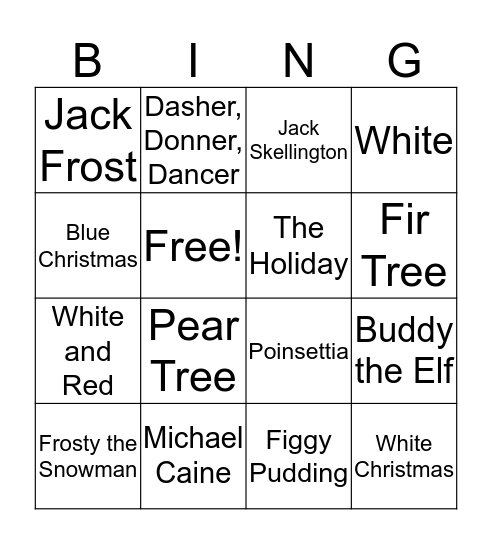 FBOT Christmas 2019 Bingo Card